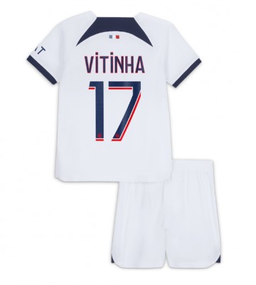 Maillot de foot Paris Saint-Germain Vitinha Ferreira #17 Extérieur enfant 2023-24 Manches Courte (+ pantalon court)